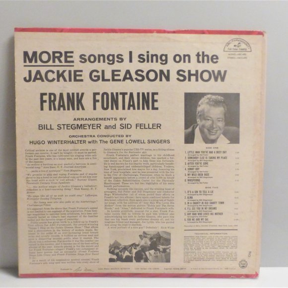 FRANK FONTAINE More Songs I Sign On The Jackie Gleason Show Vinyl LP Record - Picture 5 of 5